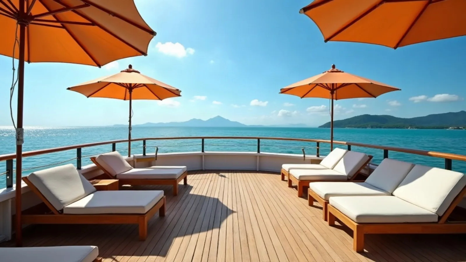 Illustration of a private-charter boat deck at night