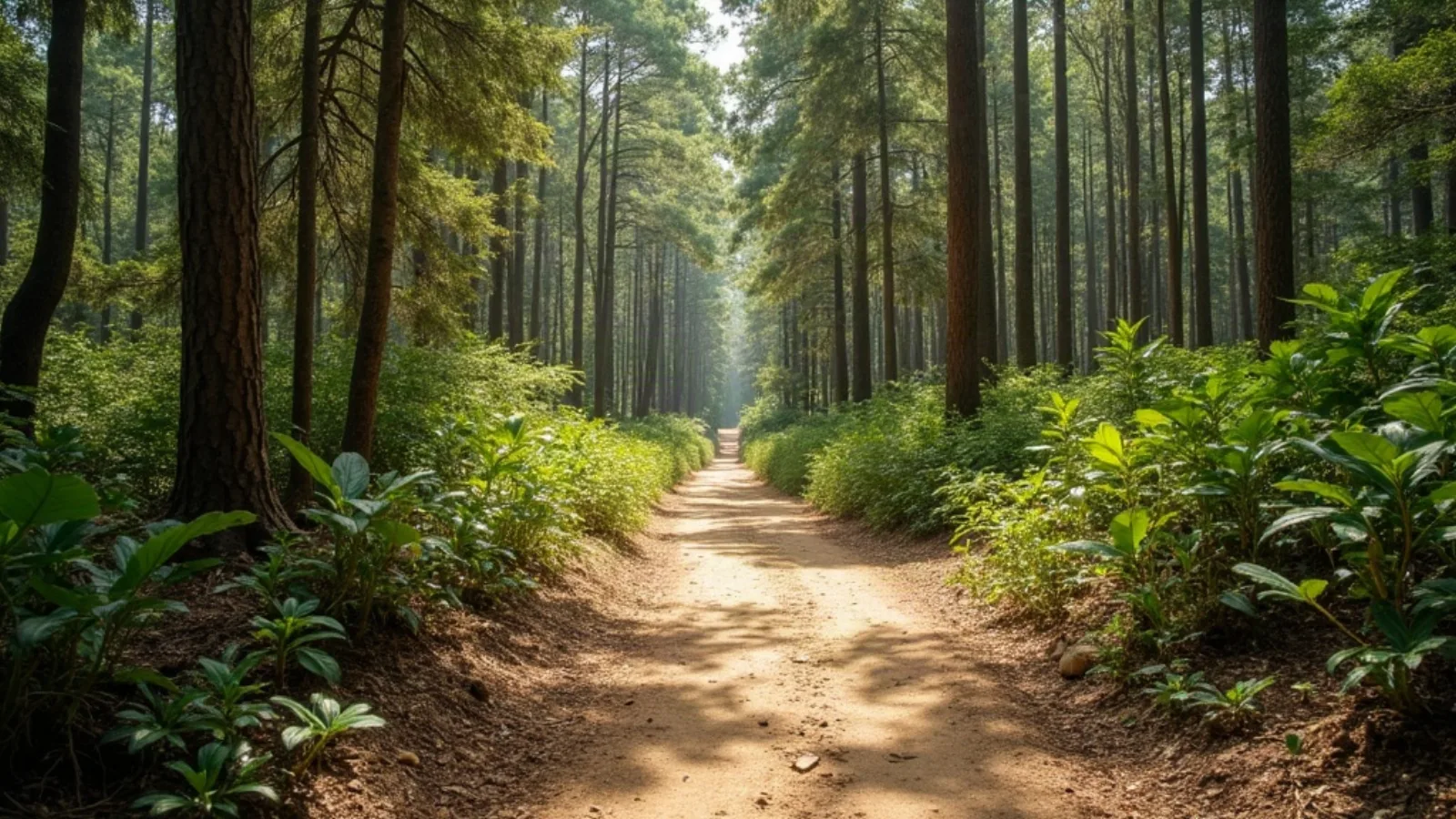 Generic illustration of forest and trail in the Komodo Island area (no specific-location claim)