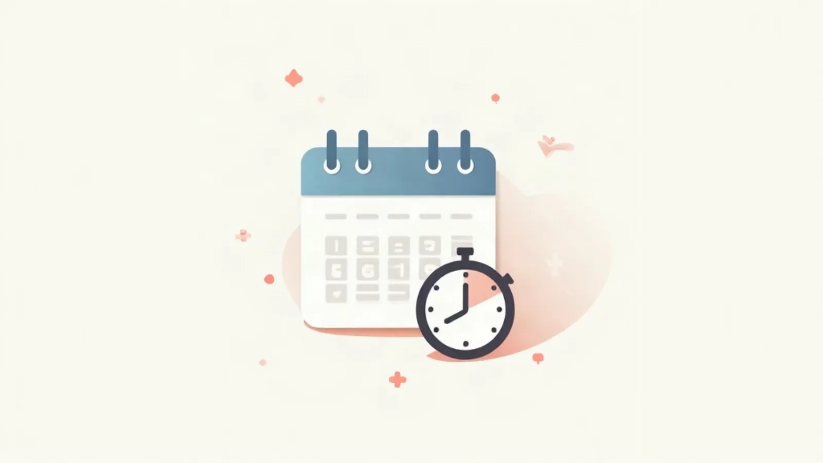 Generic calendar and clock icon illustration representing the idea of a visiting-session schedule
