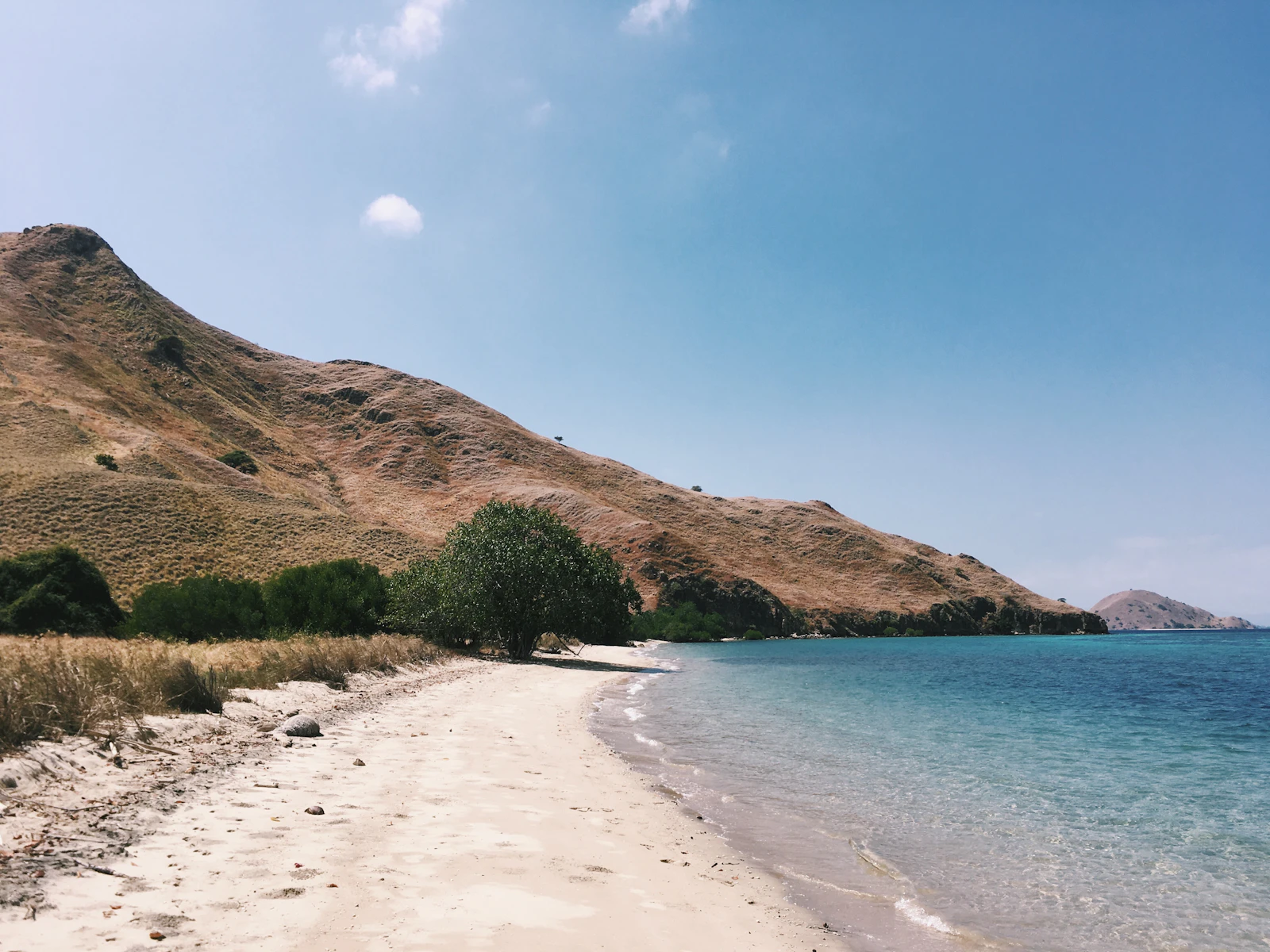 Coastline and hills at Gili Lawa Darat, Flores