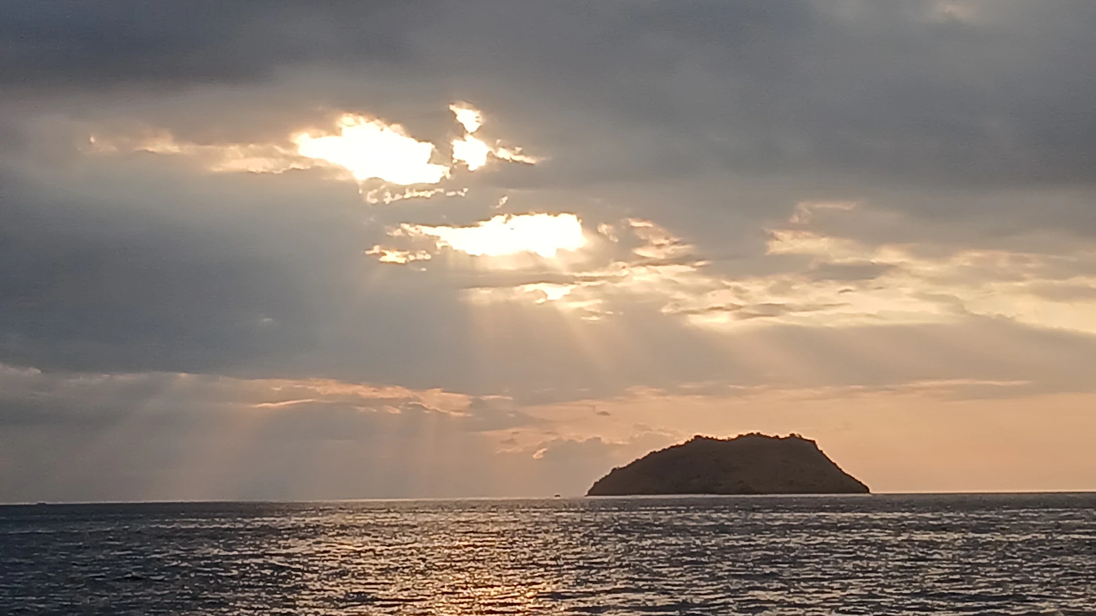 Silhouette of Padar Island at sunset in Komodo National Park