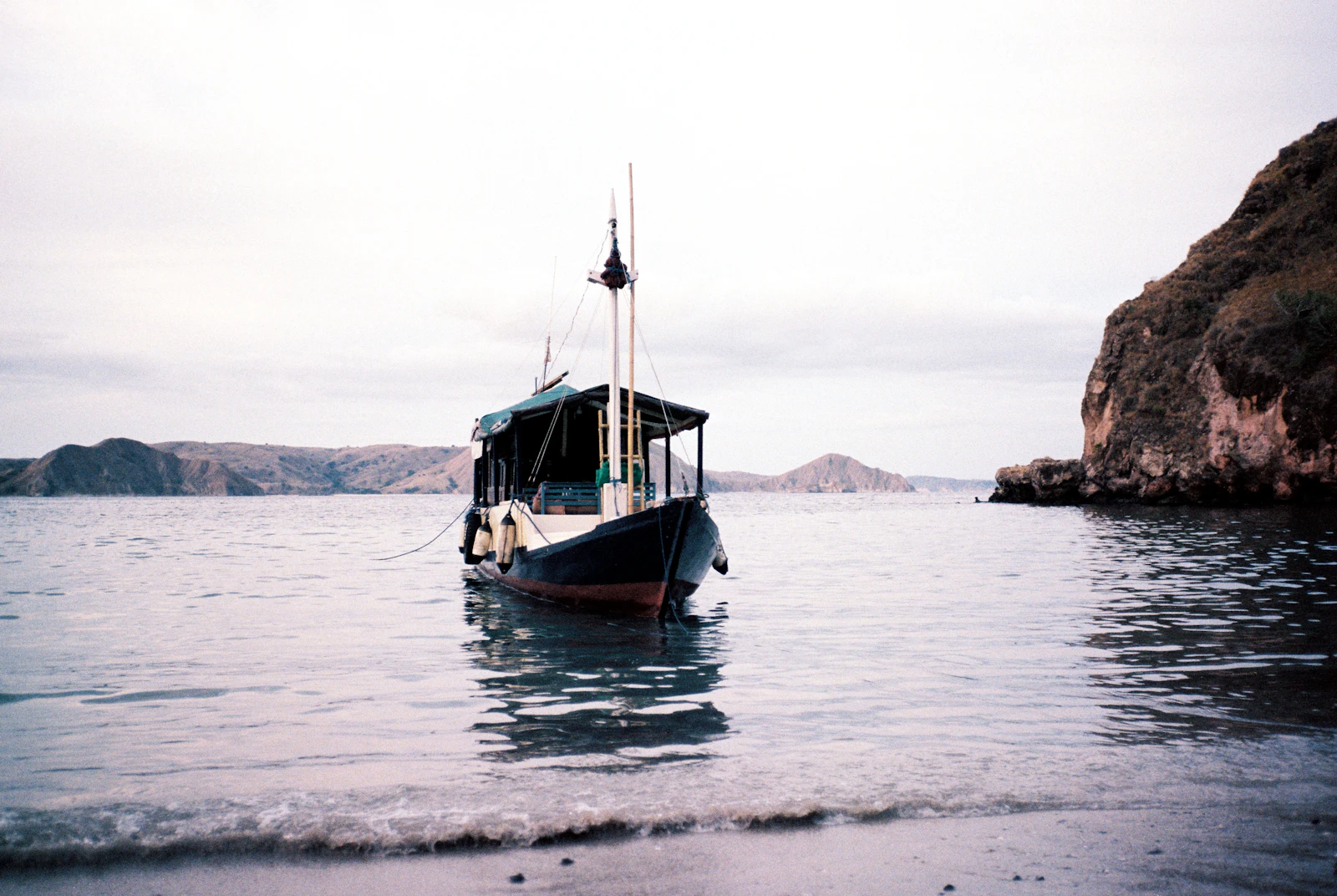 A traditional Flores wooden boat commonly used to carry visitors to Padar Island